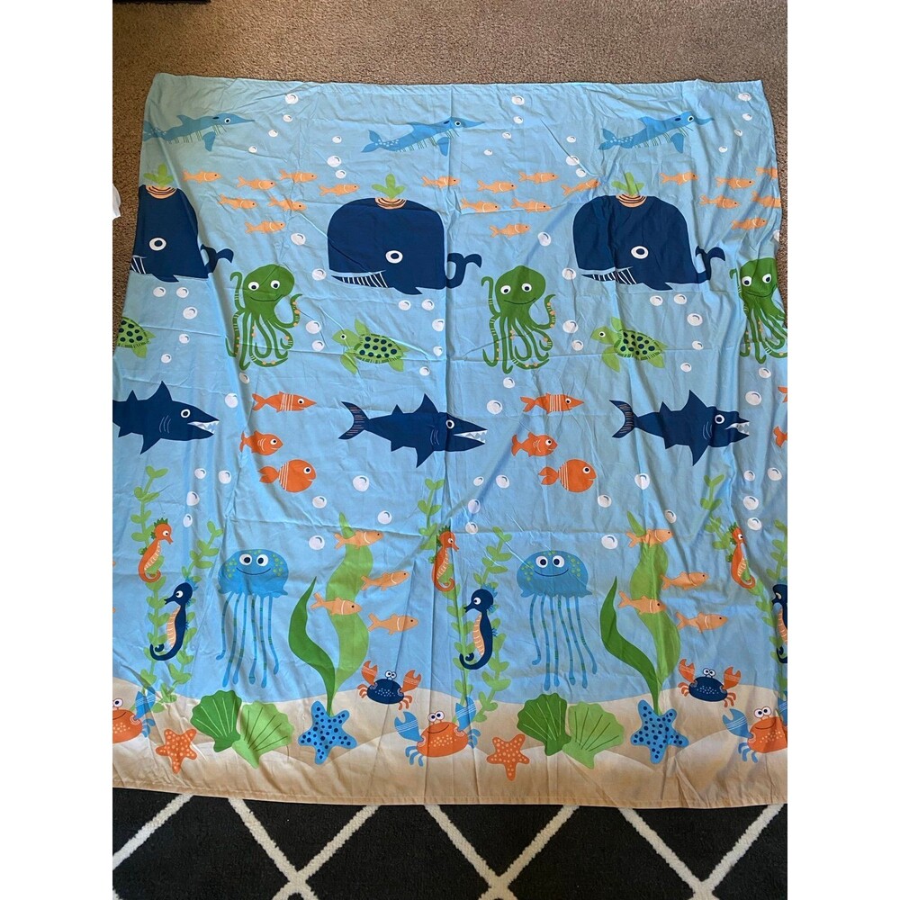 Jumping Beans Ocean Sea Creatures Kids Shower Curtain Whale Shark Octopus